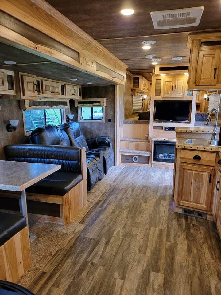 Interior view of the Lakota Bighorn living quarters featuring solid wood cabinetry and crown molding